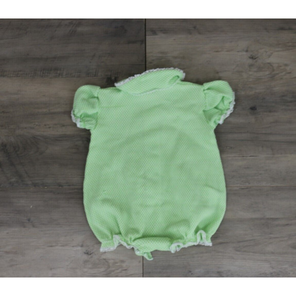 VINTAGE Baby Bliss Collared Button Down Ribbed Shorts Romper Sz Large 3 Months - Picture 7 of 7